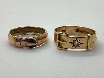 Lot 95 - An Antique 15ct Gold Diamond Set Belt Buckle...