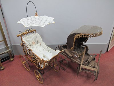 Lot 1616 - Two Victorian-style Dolls’ Carriages/Prams,...