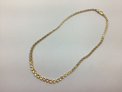 Lot 162 - A 9ct Gold Graduated Geometric Link Necklace,...