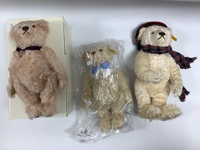 Lot 412 - Three modern Steiff Teddy bears. Including...