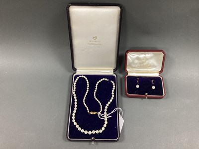 Lot 234 - Mikimoto Pair of Single Pearl Earrings,...