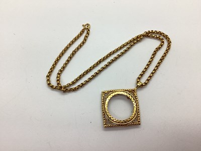 Lot 132 - A 1970's 9ct Gold Coin Pendant Mount, (no...