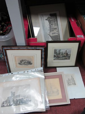 Lot 1095 - XIX Century Pencil Drawing of Church, 11.5 x 9....