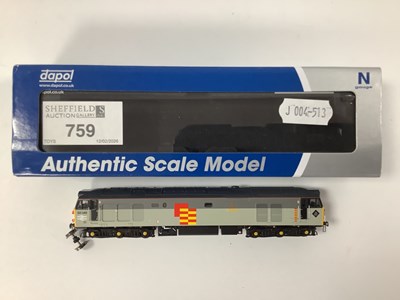 Lot 759 - A Boxed Dapol 'N' Gauge Class 50 "Defiance"...
