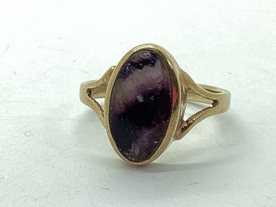 Lot 79 - A 9ct Gold Blue John Single Stone Dress Ring,...