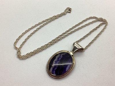 Lot 157 - A Hallmarked Silver Blue John Oval Panel...