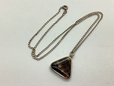Lot 154 - A Hallmarked Silver Blue John Pendant,...