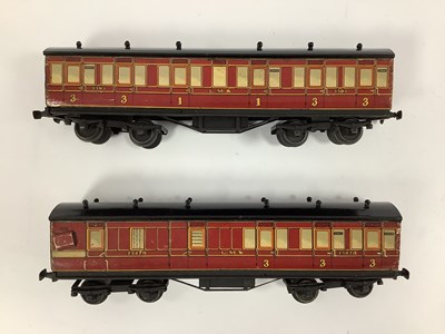 Lot 880 - Two original paper sided O Gauge LMS coaches...