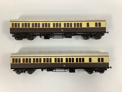Lot 879 - Two O/7mm Gauge Plastic Kit Built Coaches...
