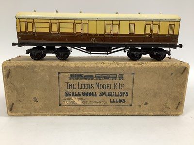 Lot 874 - An original paper sided O Gauge GWR Coach by...