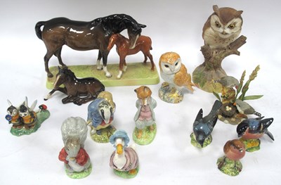 Lot 1355 - Porcelain Figures, including a Beswick large...