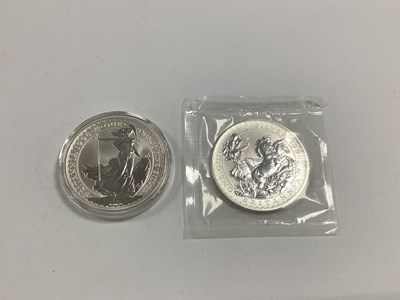 Lot 567 - Two Fine Silver One Ounce Britannia Coins,...
