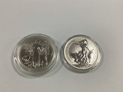 Lot 547 - Two One Ounce Fine Silver Britannia Coins,...