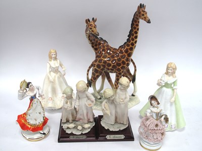 Lot 1326 - West German Twin Giraffe Group '2389' 34cm...