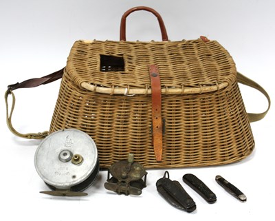 Lot 1463 - Fishing Allcock Popular Reel, brass example...
