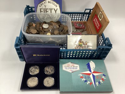 Lot 364 - Large Collection Of Coins, includes GB...