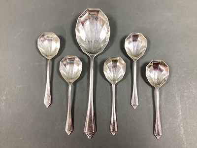 Lot 21 - A Set of Art Deco Five Hallmarked Silver...