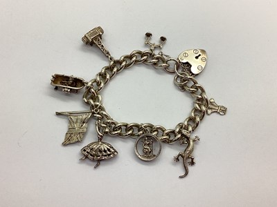 Lot 125 - A Hallmarked Silver Curb Link Bracelet,...
