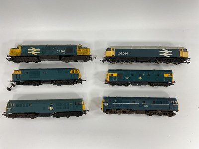 Lot 140 - Six 00 gauge BR blue diesel locomotives: an...