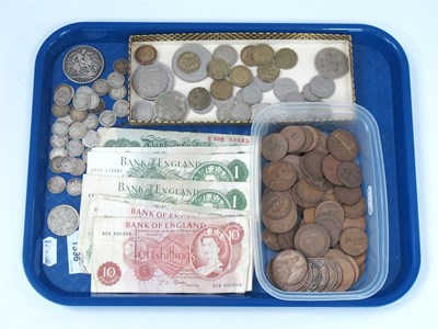 Lot 1396 - Collection Of GB Coins And Banknotes, includs...