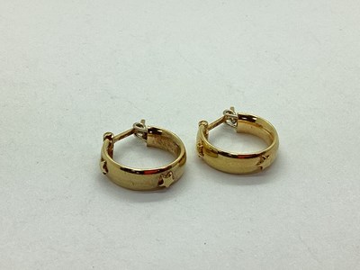 Lot 73 - A Pair of Dainty Creole Earrings, with star...