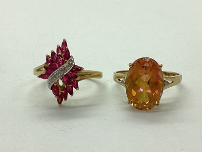 Lot 66 - A Modern Stone Set Cluster Ring, claw set...