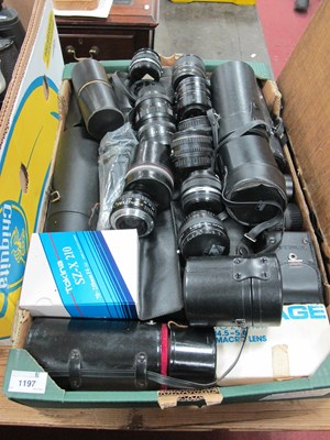 Lot 1197 - Large Quantity of Camera Lenses, cased and...