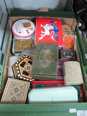 Lot 1179 - Vintage Metal Boxes, including assorted...