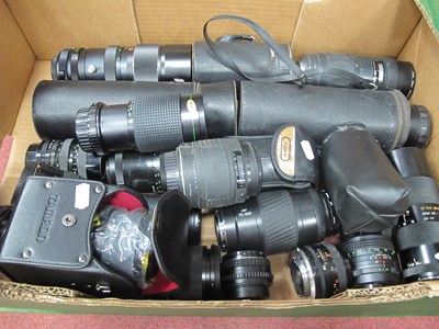 Lot 1229 - Lenses, including Canon FD 1:2.8 28mm, Tamron...