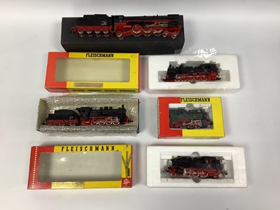 Lot 477 - Five Fleischmann HO scale German steam...