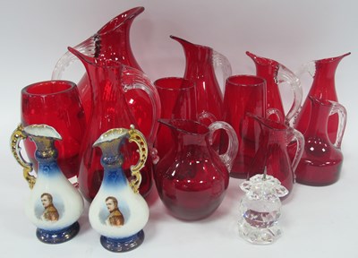 Lot 1265 - Glassware, including a set of eight graduated...