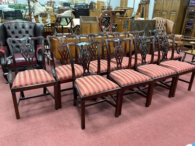 Lot 1633 - XVIII Century Style Set of Ten Mahogany Dining...