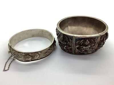 Lot 173 - A Decorative Chunky Panel Bangle, of Indian...