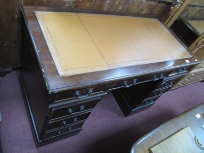 Lot 1644 - Mahogany Pedestal Desk with Inset Scriver,...