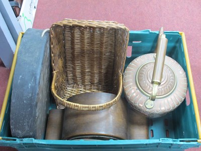 Lot 1532 - Copper Kettle, brass gong 37.5cm diameter,...