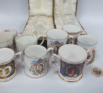 Lot 1295 - Minton Crystal Queen Mother and 1981 Marriage...