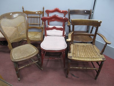 Lot 1607 - XIX Century Elm Armchair, with woven seat,...