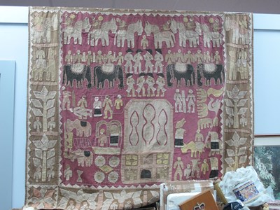 Lot 1002 - Poss Middle Eastern Wall Hanging, decorated...