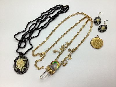 Lot 207 - Monet; A Three Row Faceted Bead Necklace, with...
