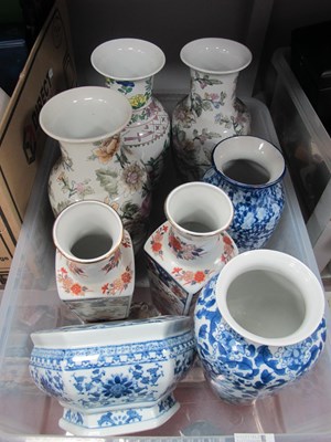 Lot 1072 - Oriental Late XX Century Vases (x 7), and bowl:...