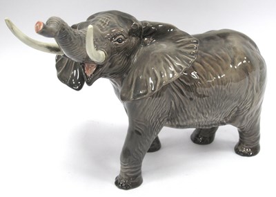 Lot 1337 - Beswick African Elephant, It's head turned...