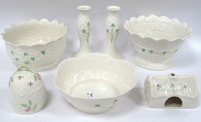 Lot 1320 - Belleek 'Tara' 9" Bowl, Kylemore Bowl, and a...