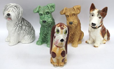 Lot 1354 - Sylvac 1380 Green Terrier Dog, 28cm high,...