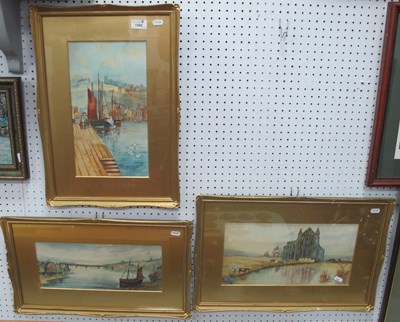 Lot 1565 - Three G.L. Botham, watercolours of Whitby,...