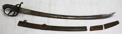 Lot 423 - XIX Century British Officers Curved Sword &...