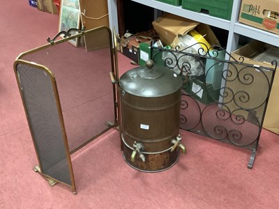Lot 1228 - Copper Tea Urn, with two brass taps, together...