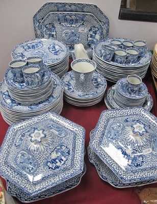 Lot 1293 - Adams Blue-White "Chinese Pattern" Dinner-Tea...