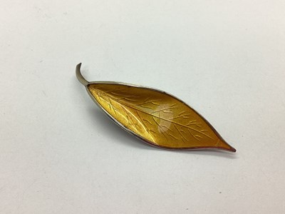 Lot 130 - David Anderson, Norway; A Yellow Enamel Leaf...