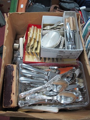 Lot 1110 - Fish Knife-Forks, other cutlery, coasters, nut...