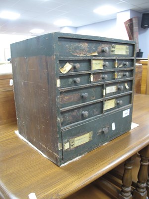 Lot 1642 - Painted Pine Table Top Cabinet, with twelve...